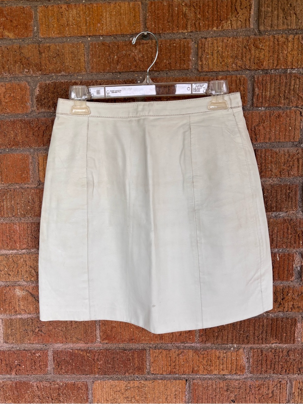 Vintage Berman's White Leather Mini Skirt Size 10 Small Disco Biker Festival